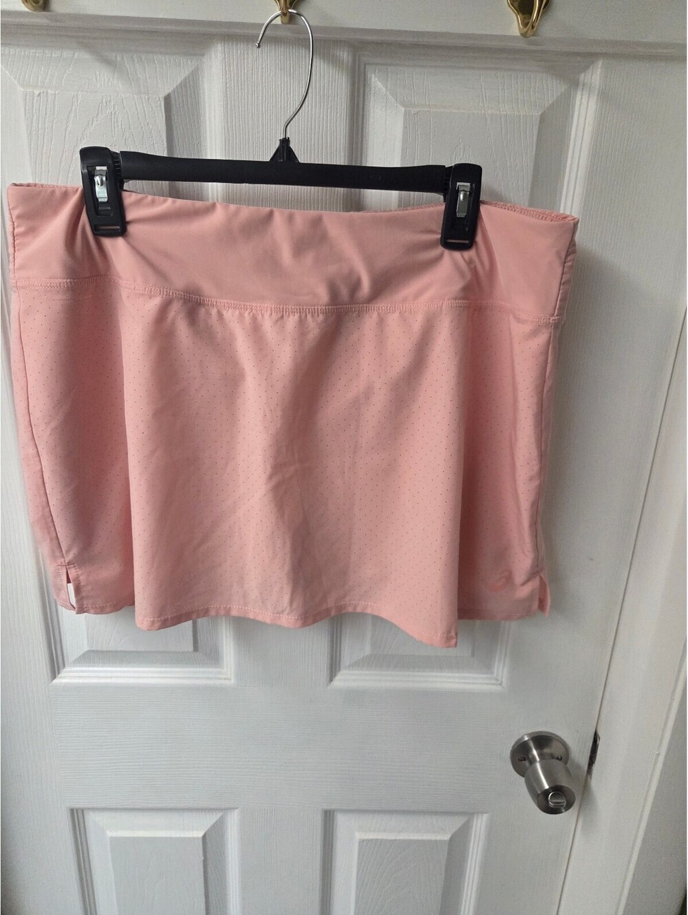 ASICS Match Tennis Skort XL Sun Coral Perforated Knit Athletic Skirt